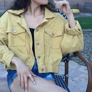 Yellow cropped jacket